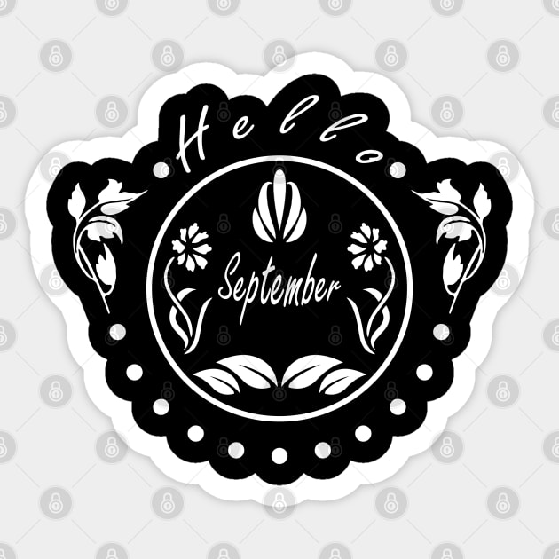 Hello September - Nature Sticker by SanTees